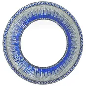 Decorative Wall Mirror Mosaic 24" Round Handcrafted Mosaic Mirror Wall Art in Shades of Cobalt Blue & Silver Glitter Colorful Glass Tile