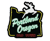Portland Oregon White Stag Sign Sticker | In Oregon