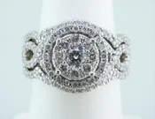 10k natural diamond double-halo ring