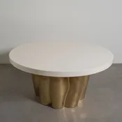 62 Inch Cream Lacquer Dining Table Top  by Robert Kuo — ROBERT KUO