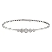 5 Diamond Halo Bangle