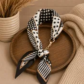 Black Retro Fabric Toggle Scarf Wrap Necklace