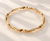 Golden Strata Bangle Bracelet