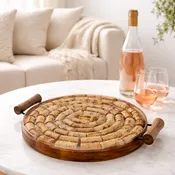 16" Resin Wine Cork Tray – Recycled Cork & Wood Serving Piece — MAYHEM MADE SIMPLE