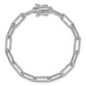 14k Diamond Paperclip Bracelet