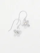 Petite Plumeria Drop Earrings - Silver/Clear