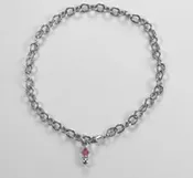 10″ Bracelet with Pink CZ