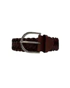 2" Fine Braided Belt with Buckle Cognac