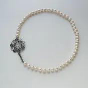 Classic Pearl Necklace - Elegant Freshwater with Silver Clasp — Your Site Title