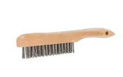 10" Long Carbon Steel Wire Brush with Wooden Shoe Handle ~ 3/4" Width x 1" Trim