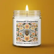 "Bee Happy" Chamomile and Jasmine - 5oz Soy Candle
