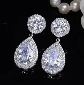 Carla - Cubic Zirconia Bridal Earrings - Silver, Gold & Rose Gold
