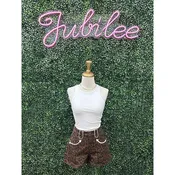 Adeline Leopard Western Shorts
