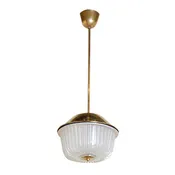 Brass & Frosted Glass Lantern by Venini