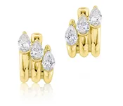 16MM Three Pear Shape Diamond Hoops