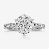 Becca (2.5ct) Round Moissanite Engagement Ring (Size 5.5)