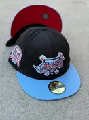 Anaheim Angels 2Tone Black Cord Baby Blue Red Uv 50th Patch