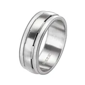 Platinum Negative Space Band with Satin Finish - 8mm