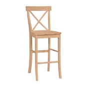 30-Inch X-Back Stool in Hickory and Stone, Ready to Ship