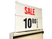 34"L Double Side Spiral Sign Board | White | Top Channel 7-7/8" and Bottom Channel 11|1/8"