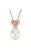 14K Rose Gold and 14K White Gold Pearl Necklace