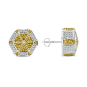 1.05 CT. T.W. Ladies Raised Octagon Diamond Stud Earrings