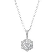 14K White Gold Snowflake Pendant