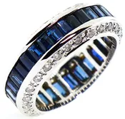 14k Sapphire & Diamond Eternity Band
