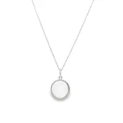 13mm Engraveable Rimmed Edge Disc Pendant in Silver