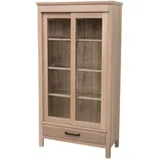 Aberdeen White Oak Glass Display Curio Cabinet | SW