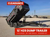 12' Horizon HZ6 Bumper Pull Dump Trailer 36" Side Walls - (2) 5.2K Axles 15964
