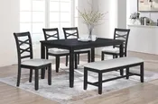 6 piece black table set