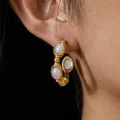18K STAINLESS STEEL WATERPROOF TARNISH FREE HOOPS