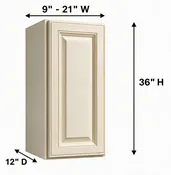 Antique White - Wall (12"Depth) W0936 - ShopCabinet