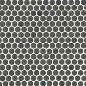 360° 3/4" Penny Round Glazed Porcelain Mosaic 12X12 Iron Matte