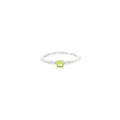10k White Gold Peridot Vintage Inspired Women's Ring
