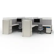 7' x 8.5' Cubicles - Global Evolve 4-Person Station (ATWPOP117)