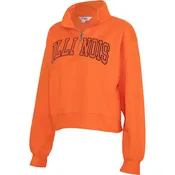 Illinois Fighting Illini Womens Orange Cropped Sport Fleece Qtr Zip