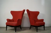 1930's Hollywood Regency Butterfly Wingback Chairs