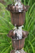 Bronze Flower Iron Cup Rain Chain