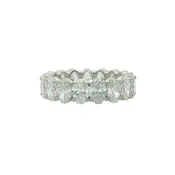 14K White Gold Lab Oval Diamond Eternity Band 5.3Ctw