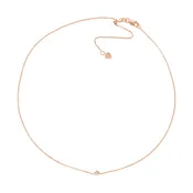 0.03ct Round Diamond Bezel Choker - 14K Rose Gold