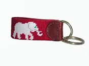 Smathers &amp; Branson Needlepoint Elephant Key Fob