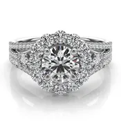 1.00 ctw. WHITE GOLD HALO ENGAGEMENT RING