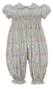 Anavini Girl's Short Sleeve Long Bubble in Blue Liberty Print