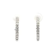 14K White Gold Diamond Hoop Earrings