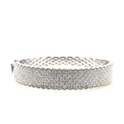 14K 2-Tone 5.60ctw Diamond Bangle Bracelet