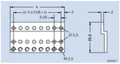 409-024-354-Q5 Z-rail, 15HP, 75mm long, M2.5 tap, 14 holes