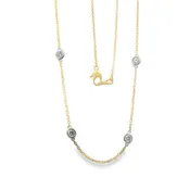 14 Karat Two-Tone Gold 1.50 Carat Bezel Set Diamond Station Necklace - 18"