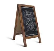 A Frame Chalkboard Solid Wood A-Frame Sign Rustic Brown Double-Sided Magnetic Boardby HBCY Creations: 40x20 Chalkboard Menu Board for Restaurants